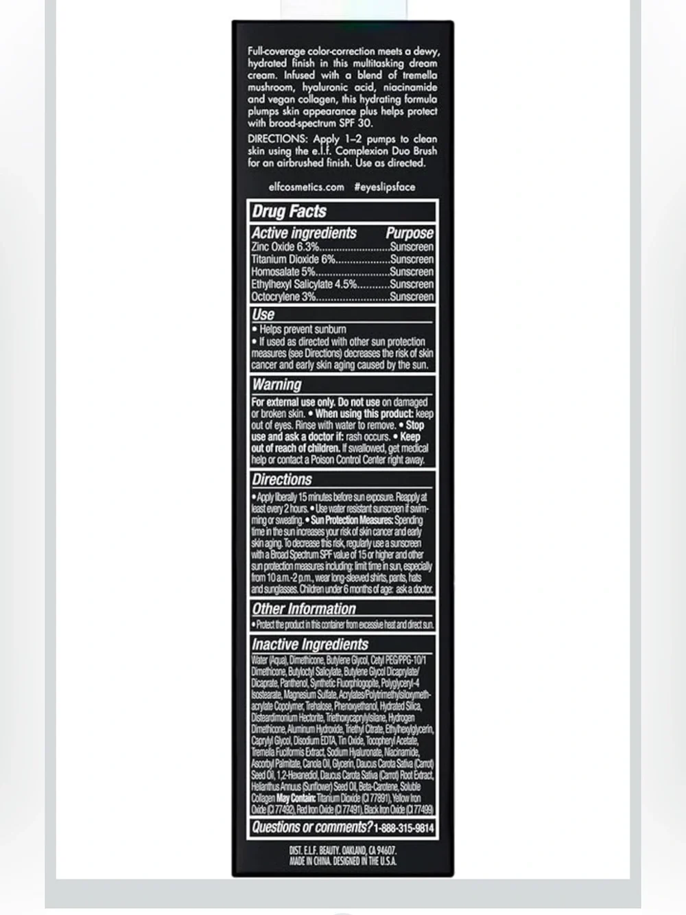 e.l.f CAMO Hydrating CC crème Semi Matte Finish Fair # 150 cream